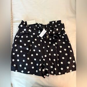 Ann Taylor Black and White Polka Dot High Waist Shorts